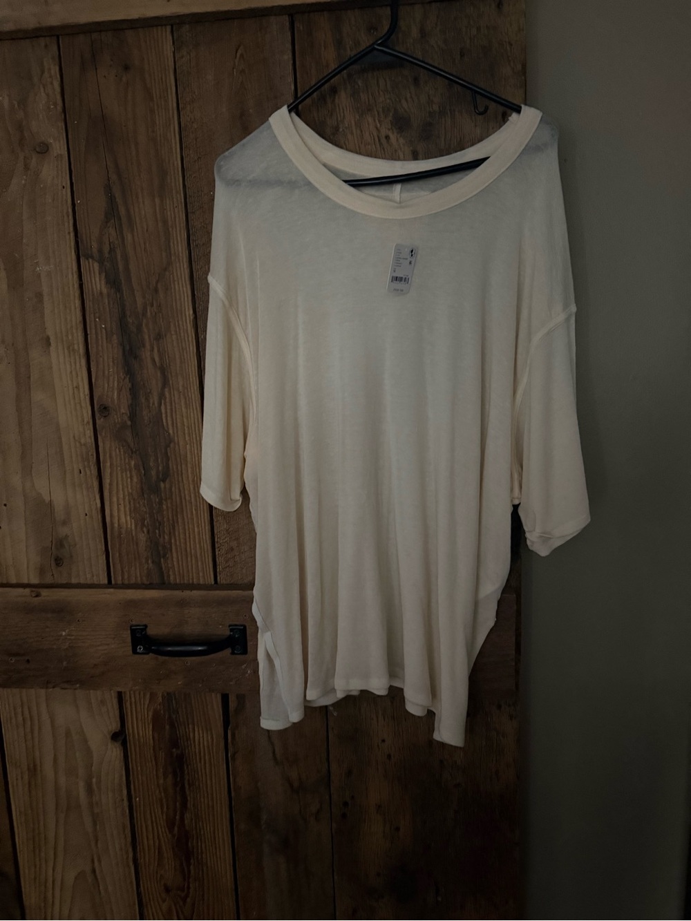 We The Free Cream Oversized Short Sleeve Tee